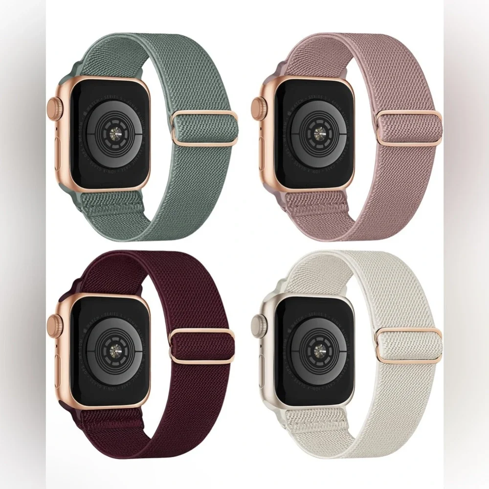 Stretchy Nylon Solo Loop Band Compatible with Apple Watch 38mm 40mm 41mm - Picture 1 of 4